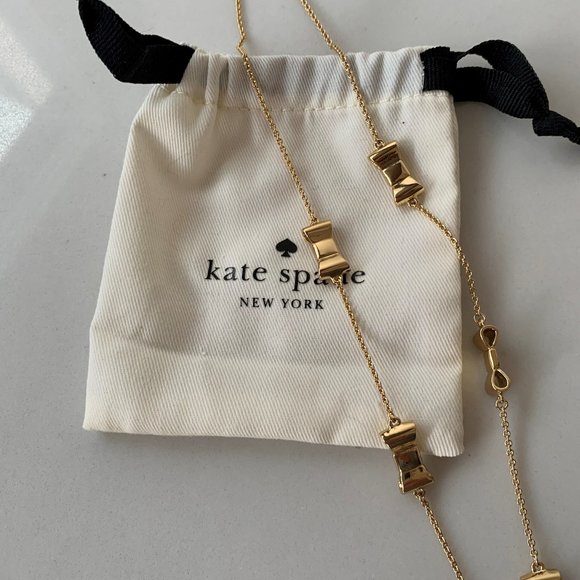 Kate Spade "Take a Bow" gold necklace - Picture 2 of 7